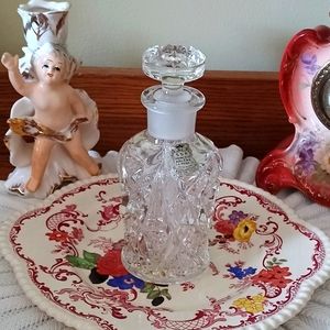 COLLECTABLE "S.S.P. PRINCESS ARLENE PRESSED GLASS PERFUME DECANTER WITH LABELS!